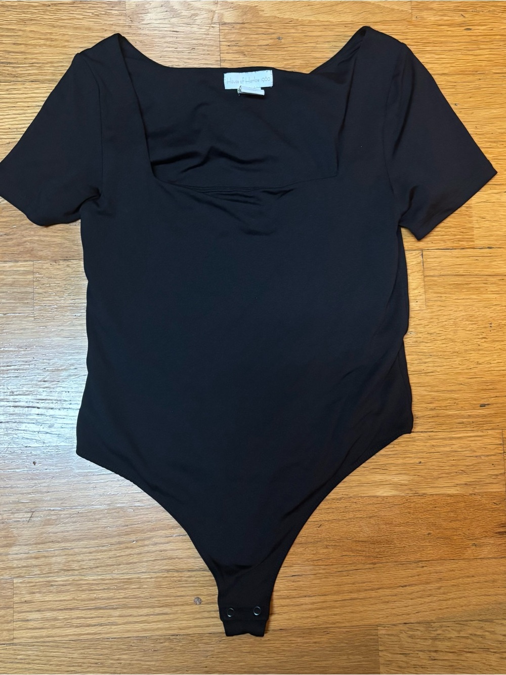 Revolve House of Harlow 1960 Black Square Neck Goth Emo Moody Preppy Bodysuit M
